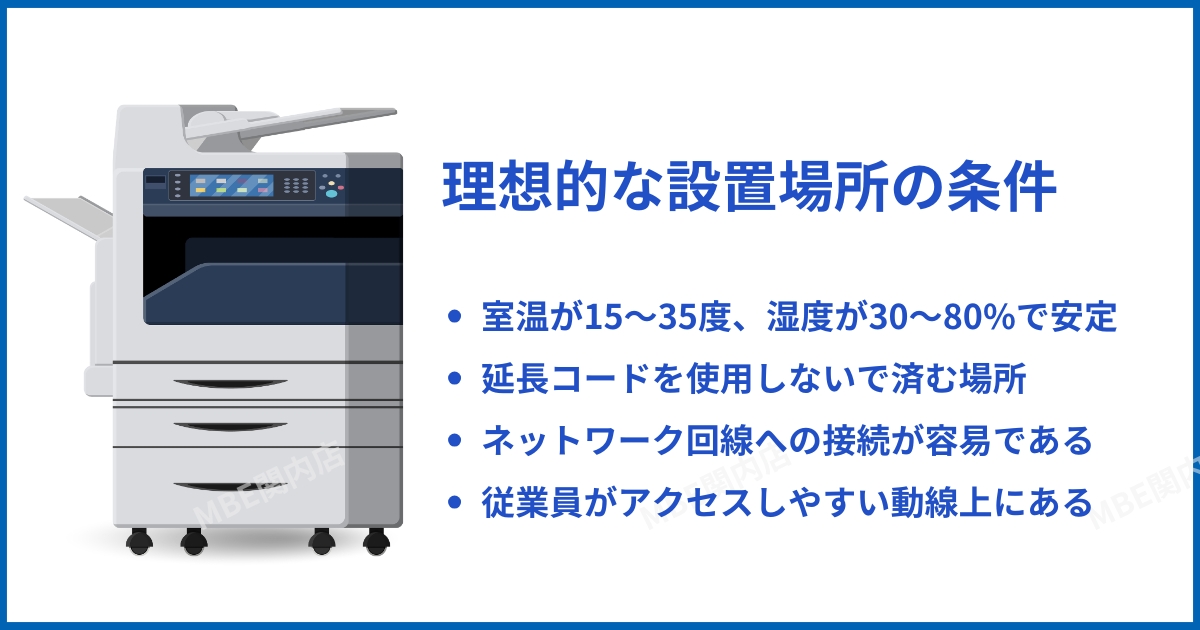 コピー機設置場所の選び方|オフィス環境に最適な配置で業務効率と機器寿命を向上