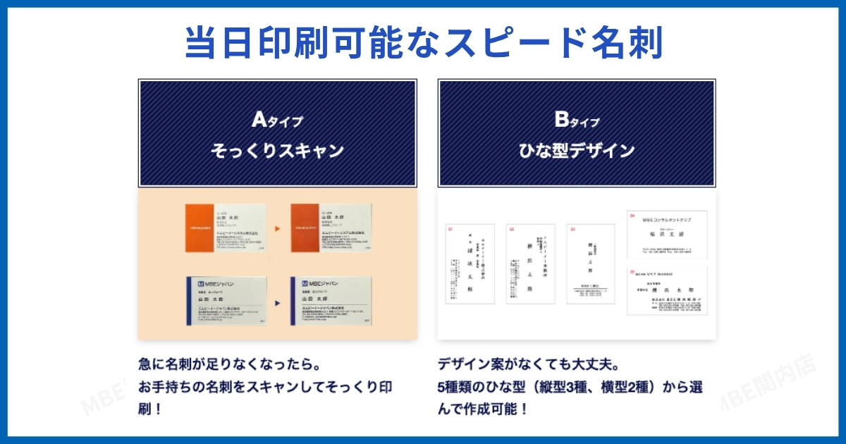 データなしから最短で名刺を作る2つの方法の解説図